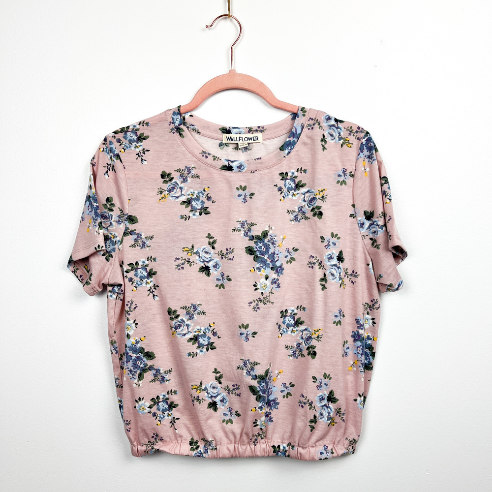 Wallflower Short Sleeve Pink & Blue Floral Short Sleeve
